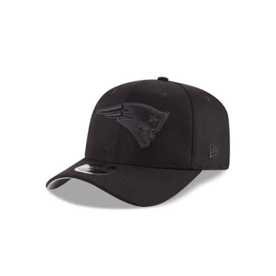 Black New England Patriots Hat - New Era NFL Black On Black Stretch Snap 9FIFTY Snapback Caps USA4356980